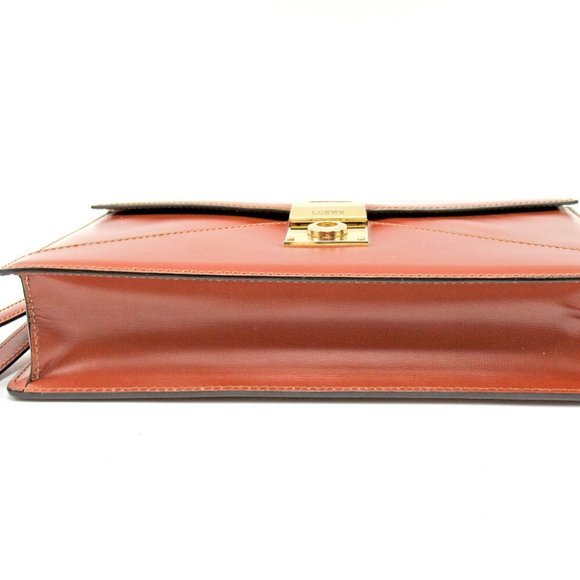 Auth LOEWE clutch bag business bag women''s anagram brown leather used T9805 - Picture 3 of 4